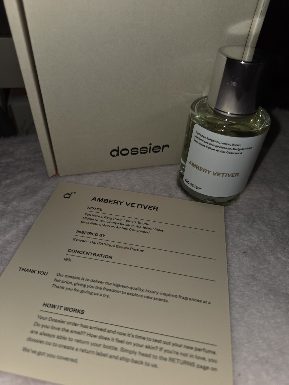 Dossier Ambery Vetiver